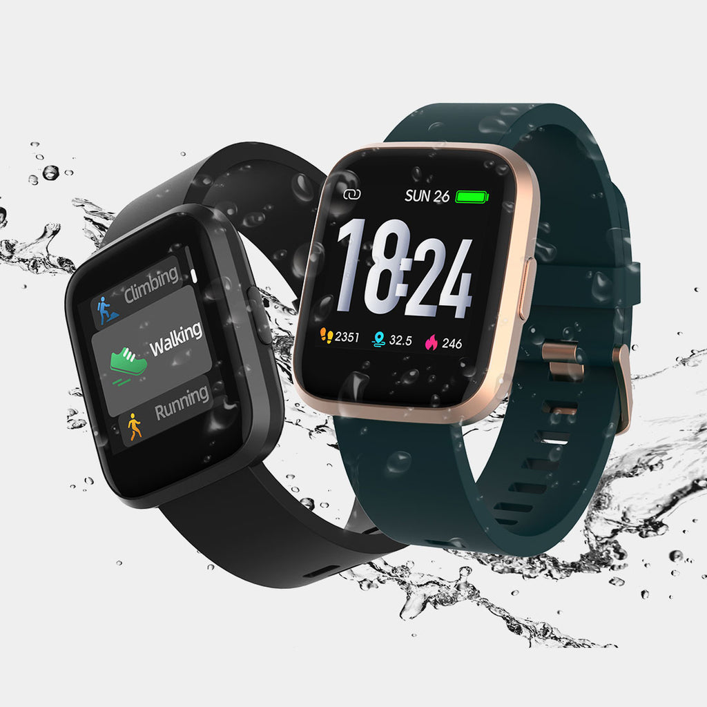 TESMED FIT 2.0 SMARTWATCH UND SPORT-TRACKER: Voller Touchscreen, Herzfrequenz, Schlafphasen, IP68, Ersatzarmband, Unisex, Akkulaufzeit 6 Tage